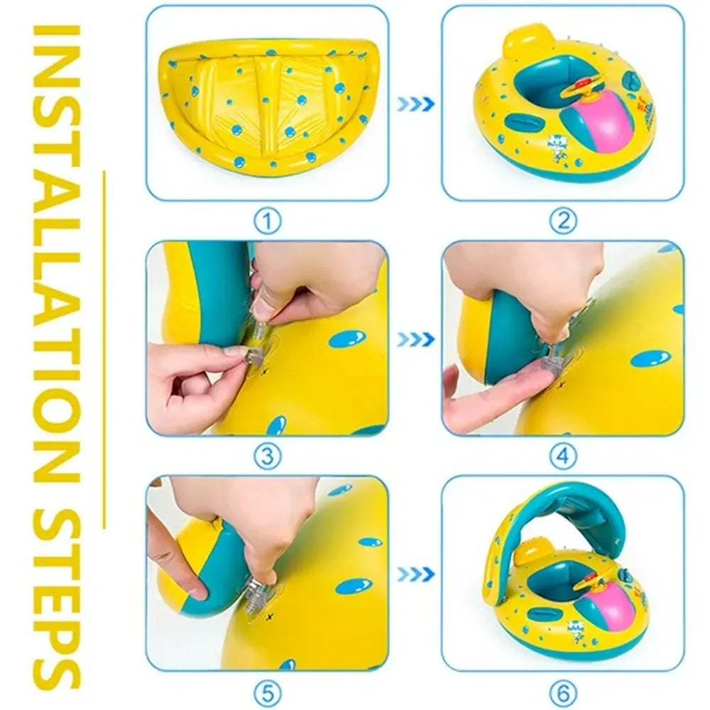 Bouée Bateau pour Bébé avec Pare-Soleil - 12M+