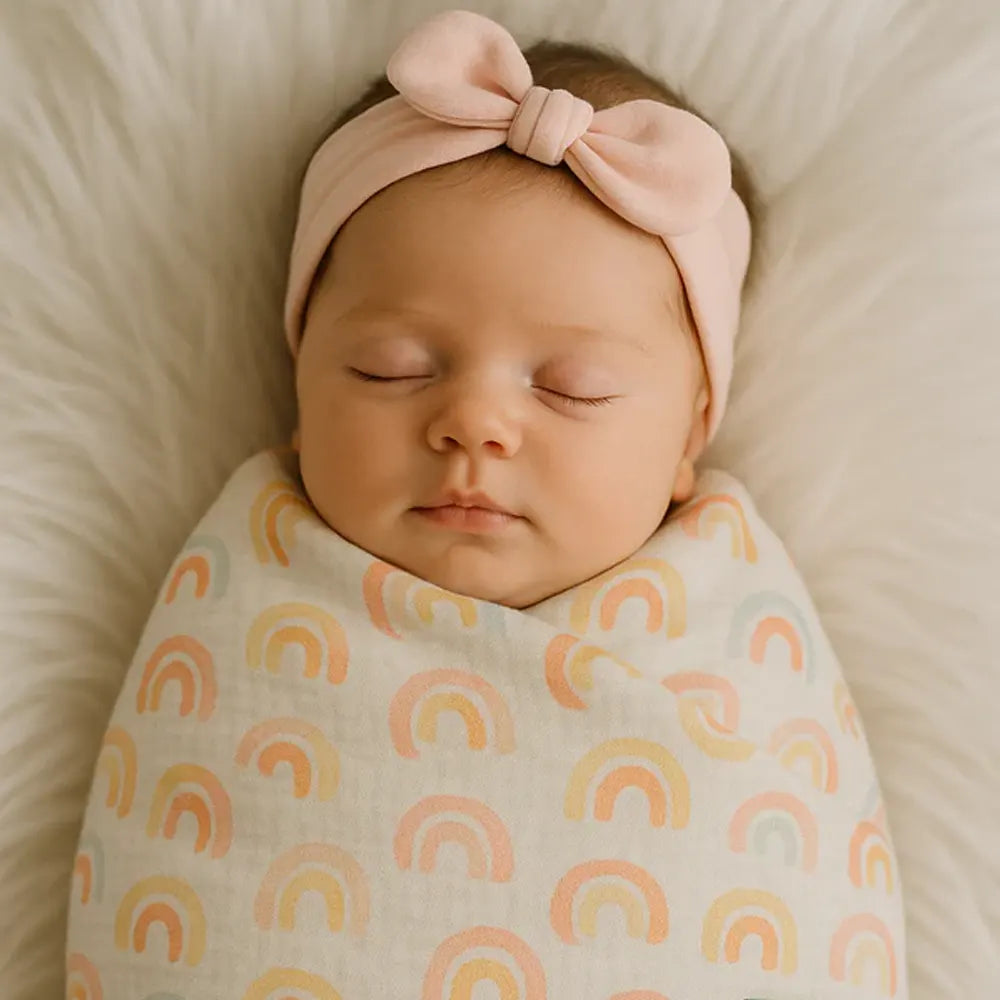 Babymat Manta de entretiempo 100x100 cm - Arcoíris Rosa