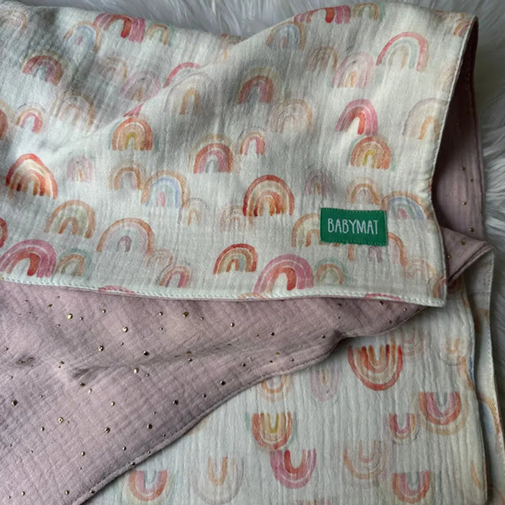 Babymat Manta de entretiempo 100x100 cm - Arcoíris Rosa