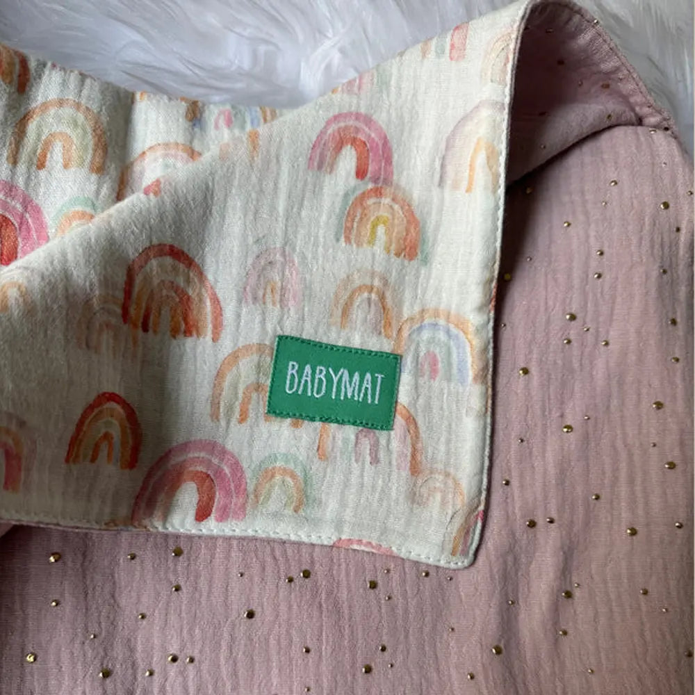 Babymat Manta de entretiempo 100x100 cm - Arcoíris Rosa