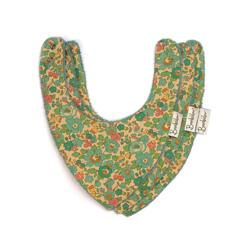 Bambidou Pack 3 Bavoirs Bandana - Vert Betsy Liberty