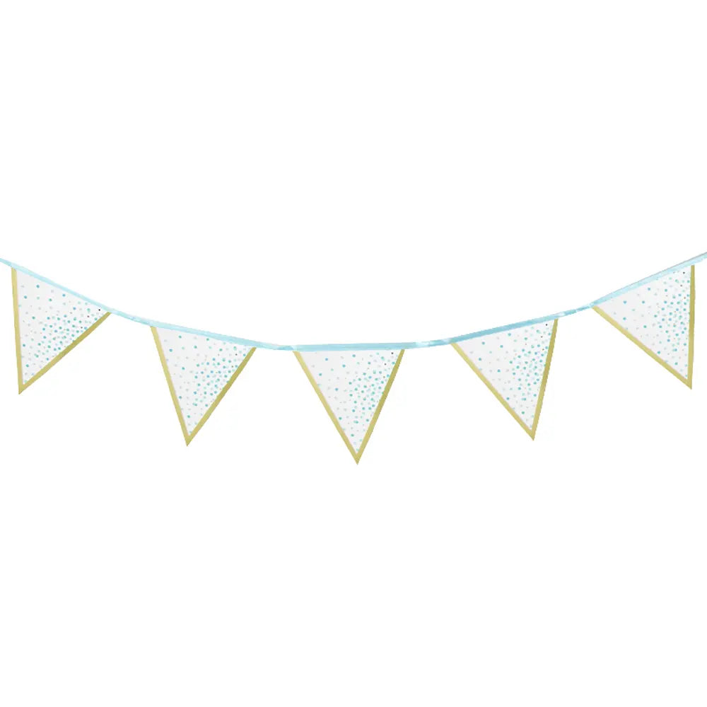 Baby Blue Banner with 12 Pennants – 3.5 m