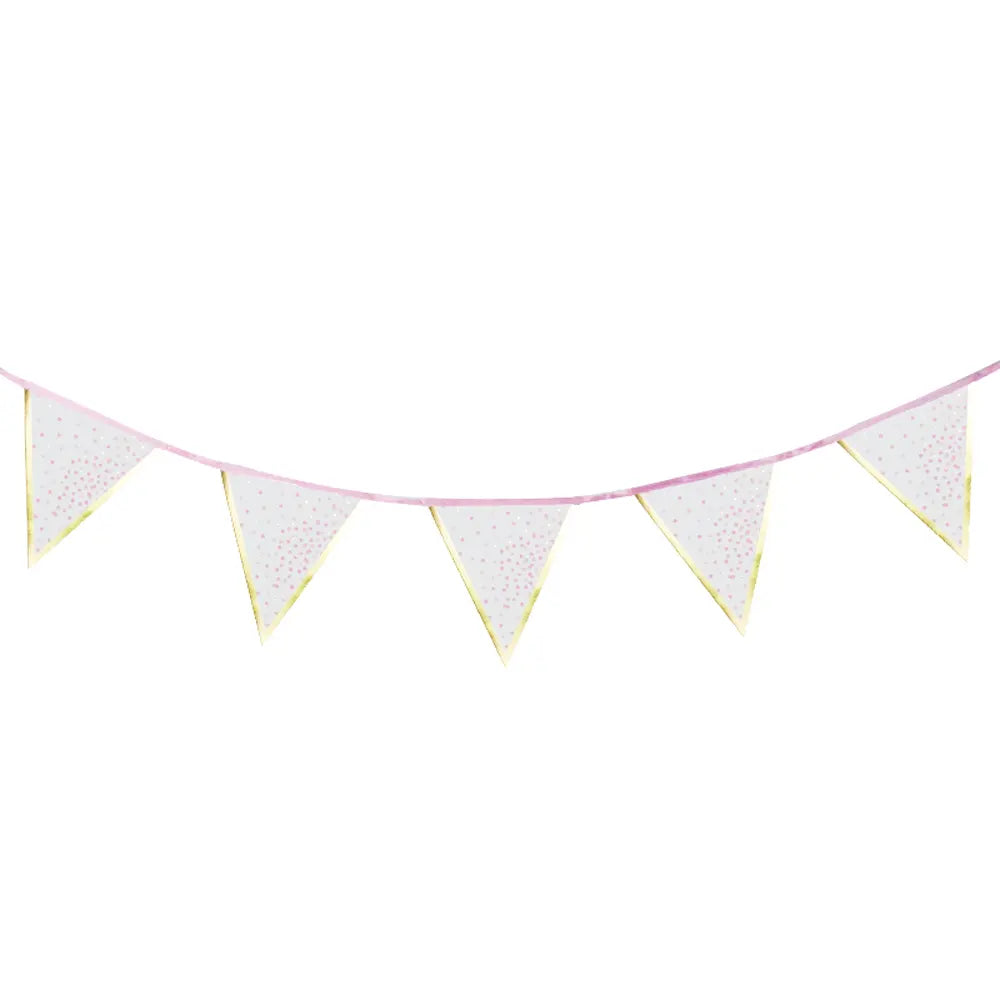 Baby Pink Banner with 12 Pennants – 3.5 m