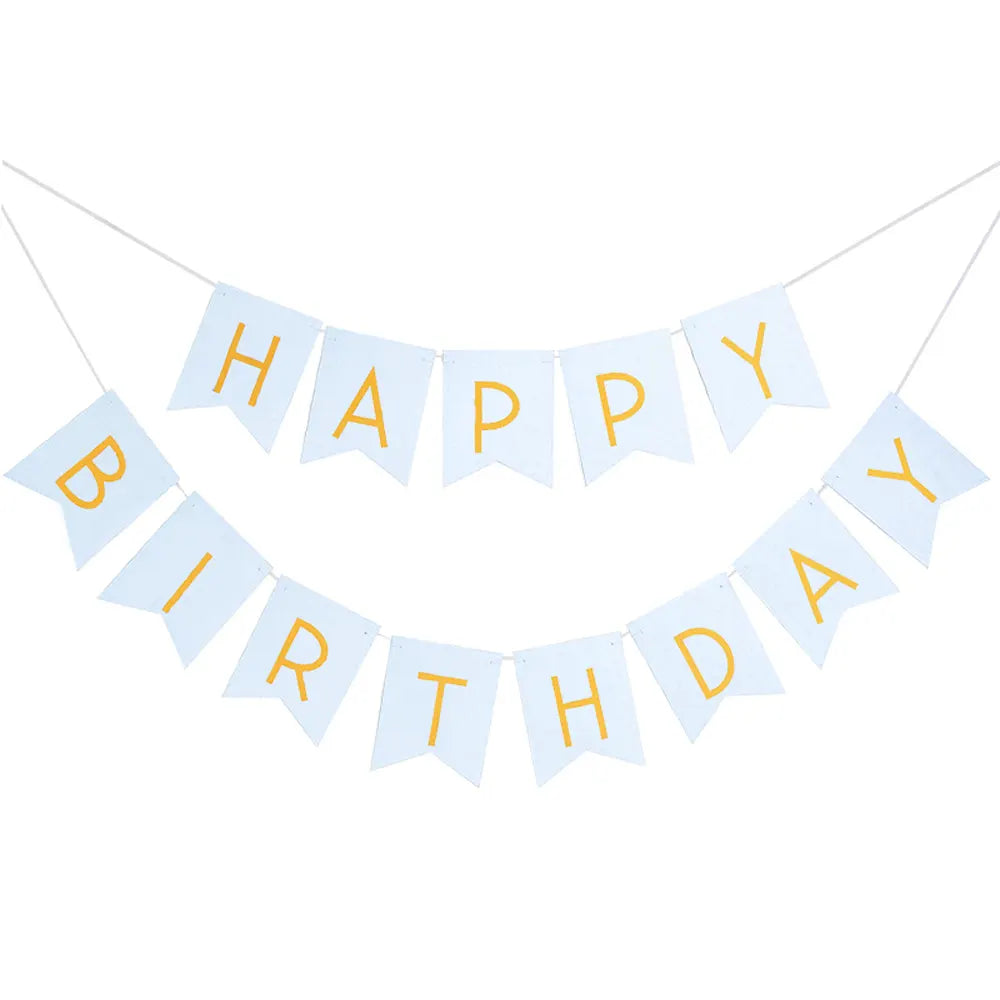 Happy Birthday Banner – Light Blue