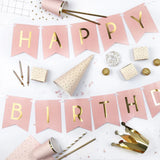 Bannière Happy Birthday – Rose Clair