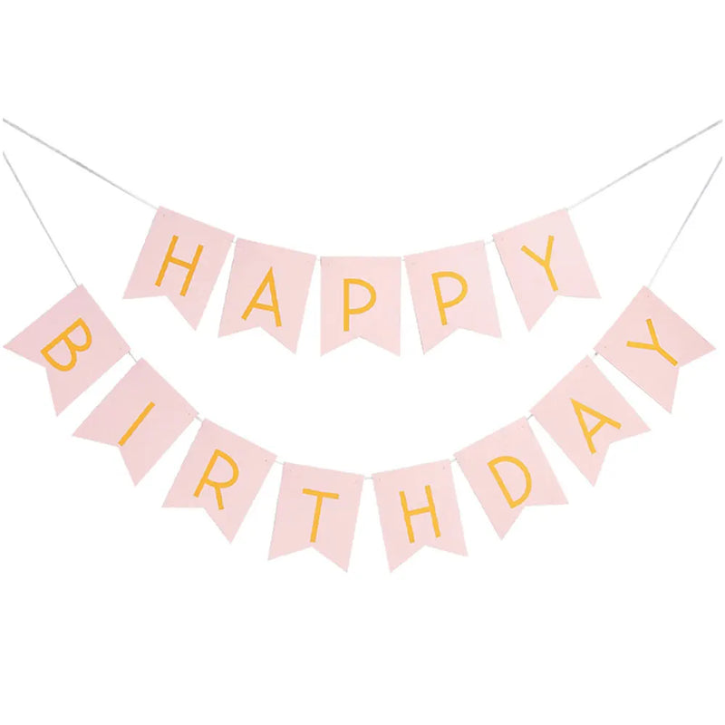 Bannière Happy Birthday – Rose Clair