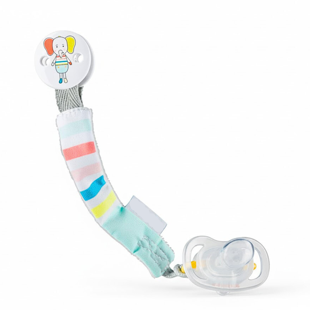 Attache-sucette textile Bébé Confort motif éléphant