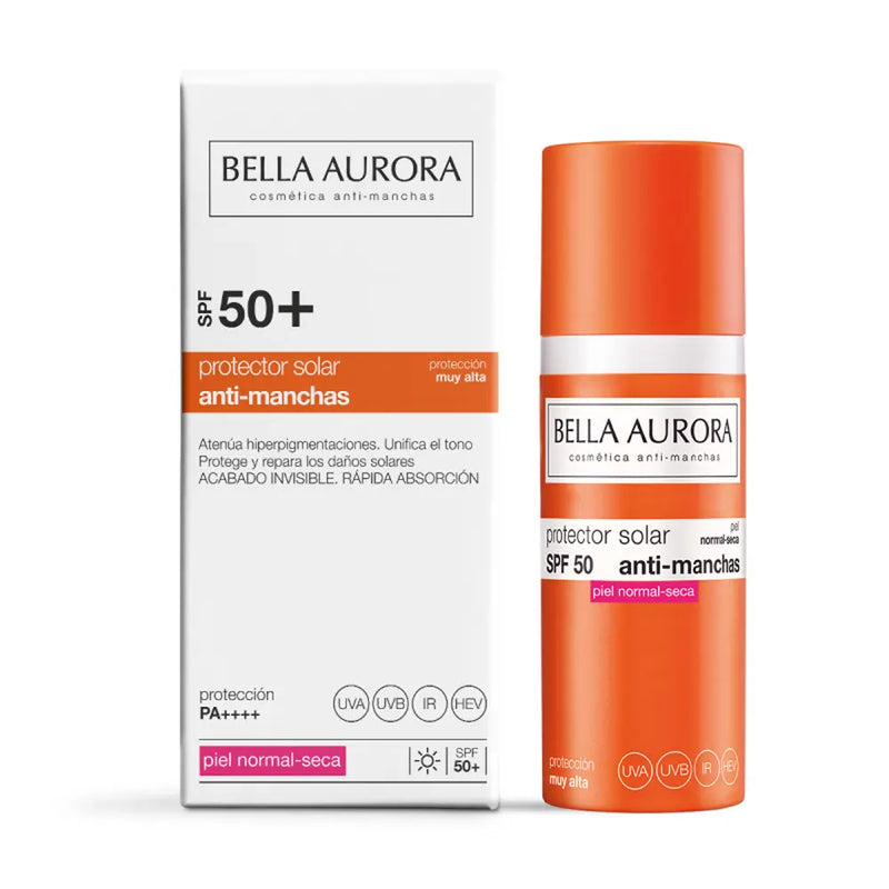Bella Aurora écran Solaire Anti-taches SPF50+ Peau Normale et Sèche 50ml