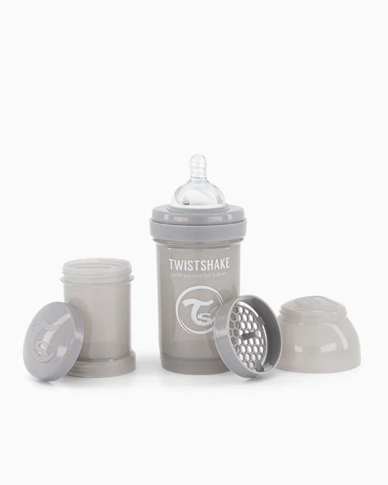 Offre : 1 Biberon Anti-Colique Twistshake 180ml - Gris = 2 Gratuits!