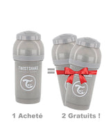 Offre : 1 Biberon Anti-Colique Twistshake 180ml - Gris = 2 Gratuits!