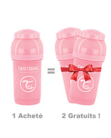 Offre : 1 Biberon Anti-Colique Twistshake 180ml - Rose = 2 Gratuits!