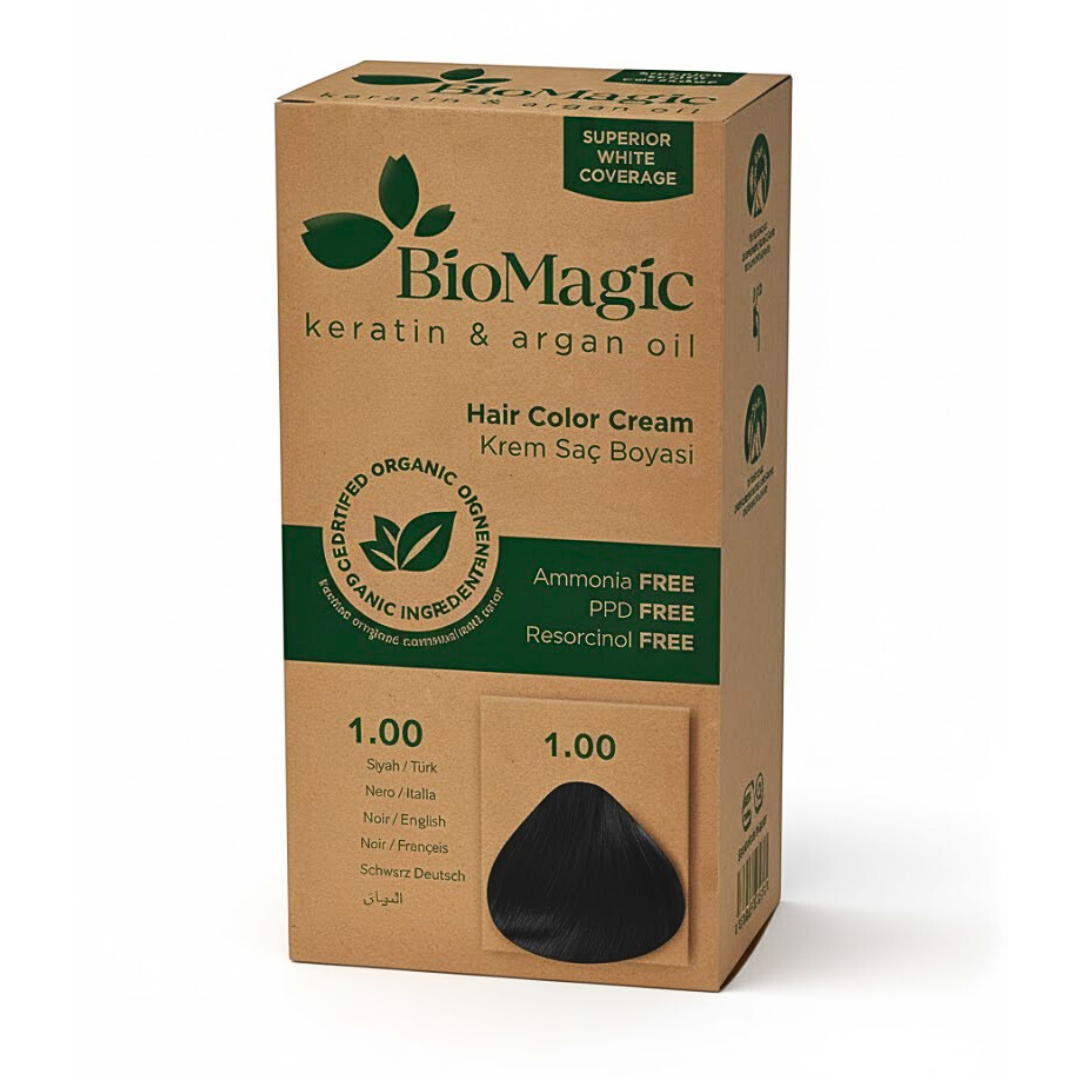 Biomagic crème colorante sans ammoniaque Noir 1/00 - emballage