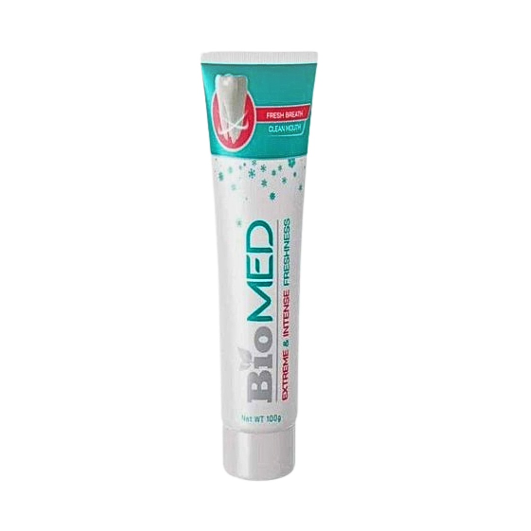 Biomed dentifrice Extreme & Intense Freshness 100 g – tube et emballage