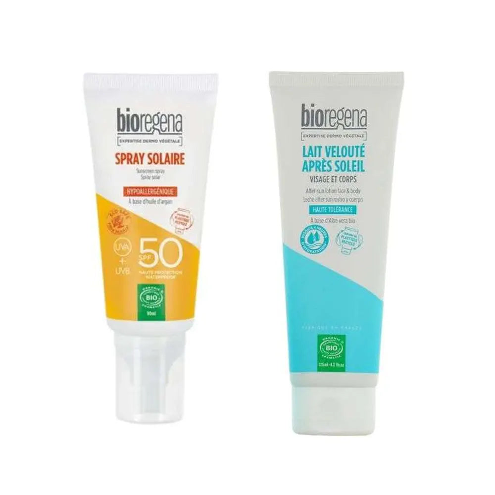 Bioregena Pack Spray Solar SPF50 90ml y Leche Aterciopelada After-Sun 125ml