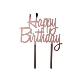 Cake Topper Happy Birthday - Bronze