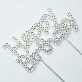 Adorno para Tarta Feliz Cumpleaños Metal y Pedrería – Plateado