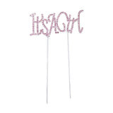Cake Topper It’s a Girl Metal and Rhinestones – Pink