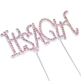 Cake Topper It’s a Girl Metal and Rhinestones – Pink