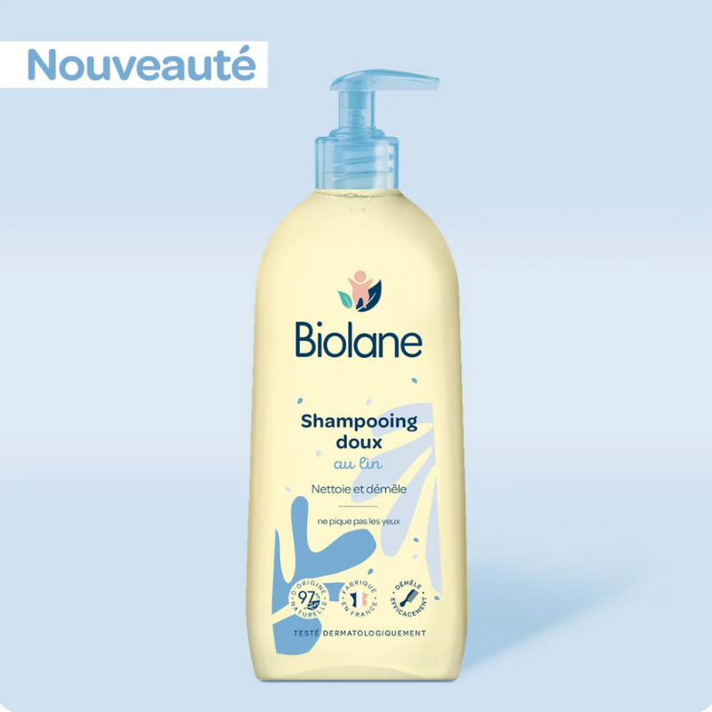 Biolane Shampooing Doux au Lin pour Bébé – 350 ml