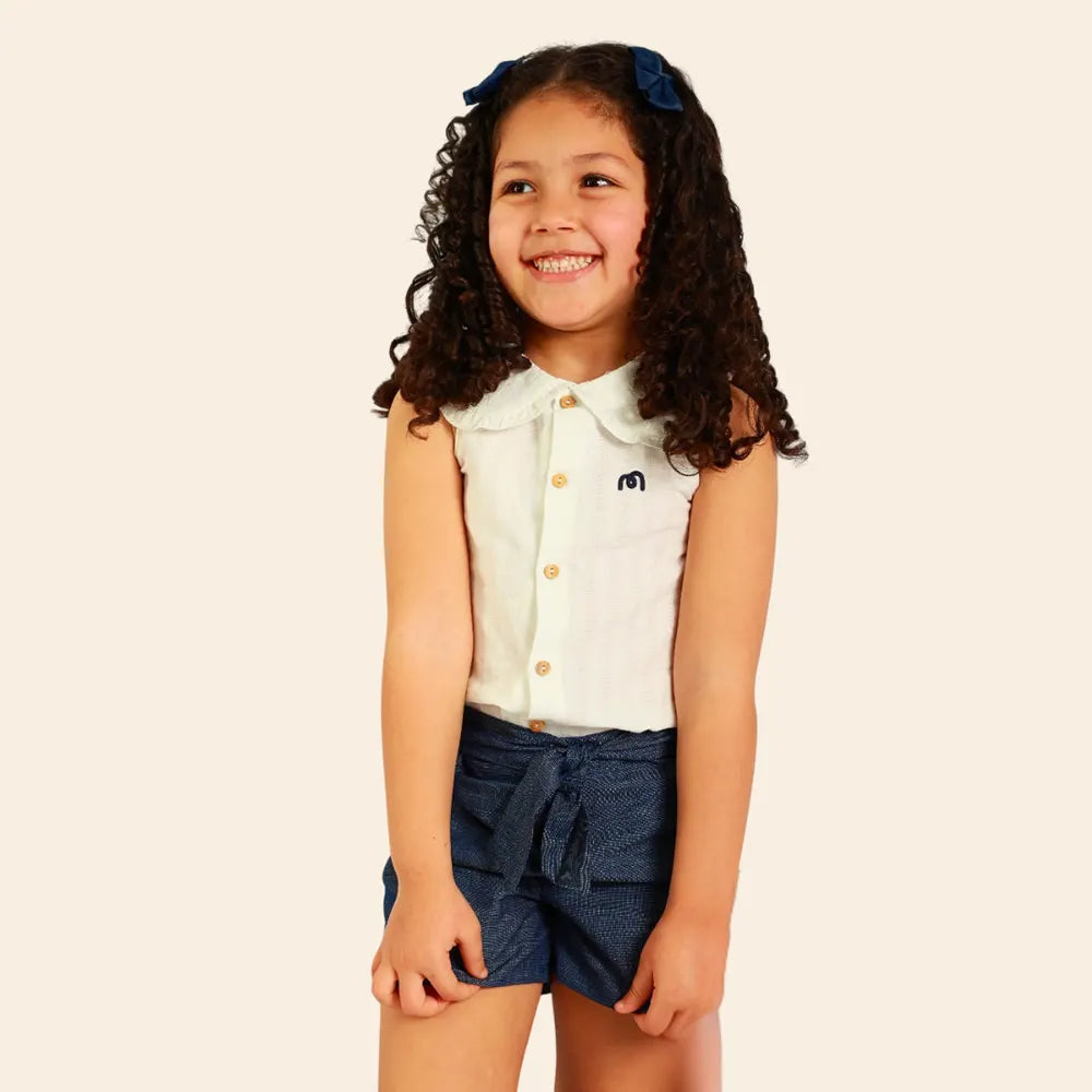 Chemise Loly Brodée Sans Manches - Blanche