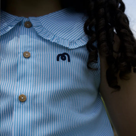 Camisa Loly de Rayas Sin Mangas - Turquesa