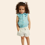 Chemise Loly Rayée Sans Manches - Turquoise