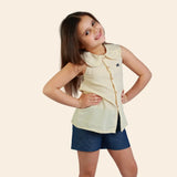 Chemise Loly Sans Manches à Carreaux - Beige