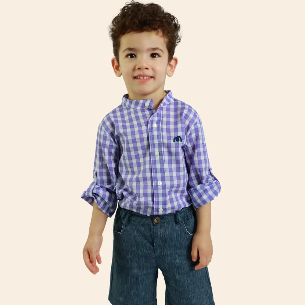 Chemise Moon à Carreaux pour Garçon – Violet