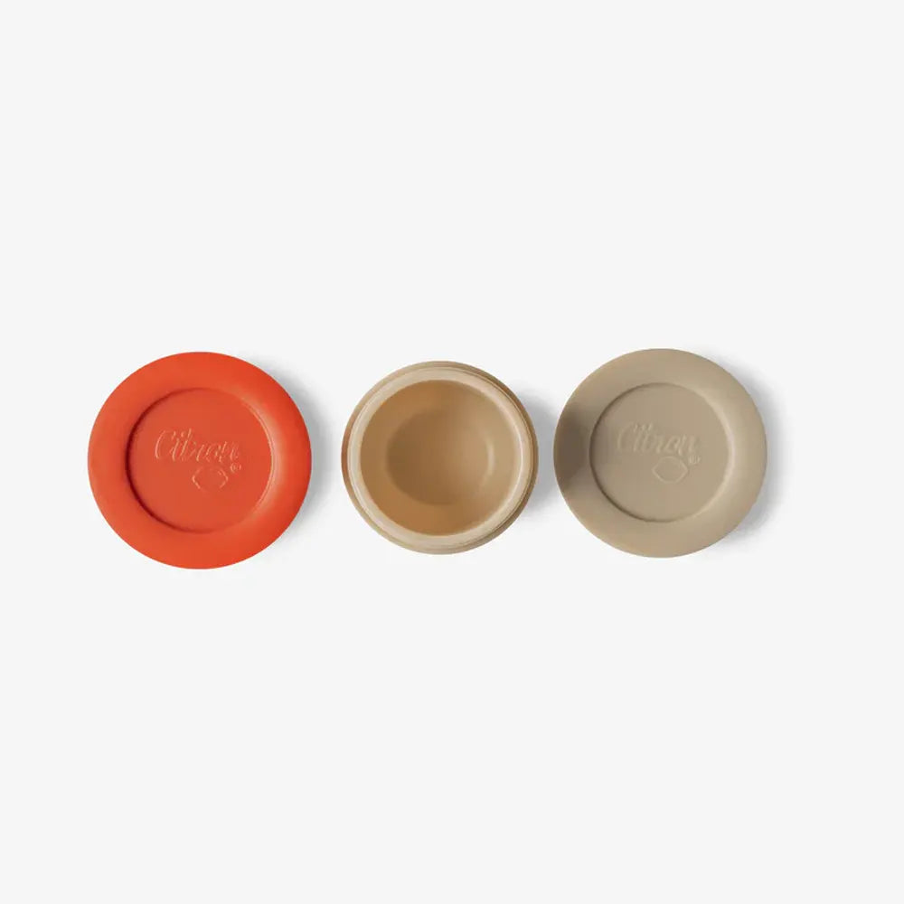 Citron Lot de 2 Mini Boîtes à Sauce 16 ml - Beige et Brick