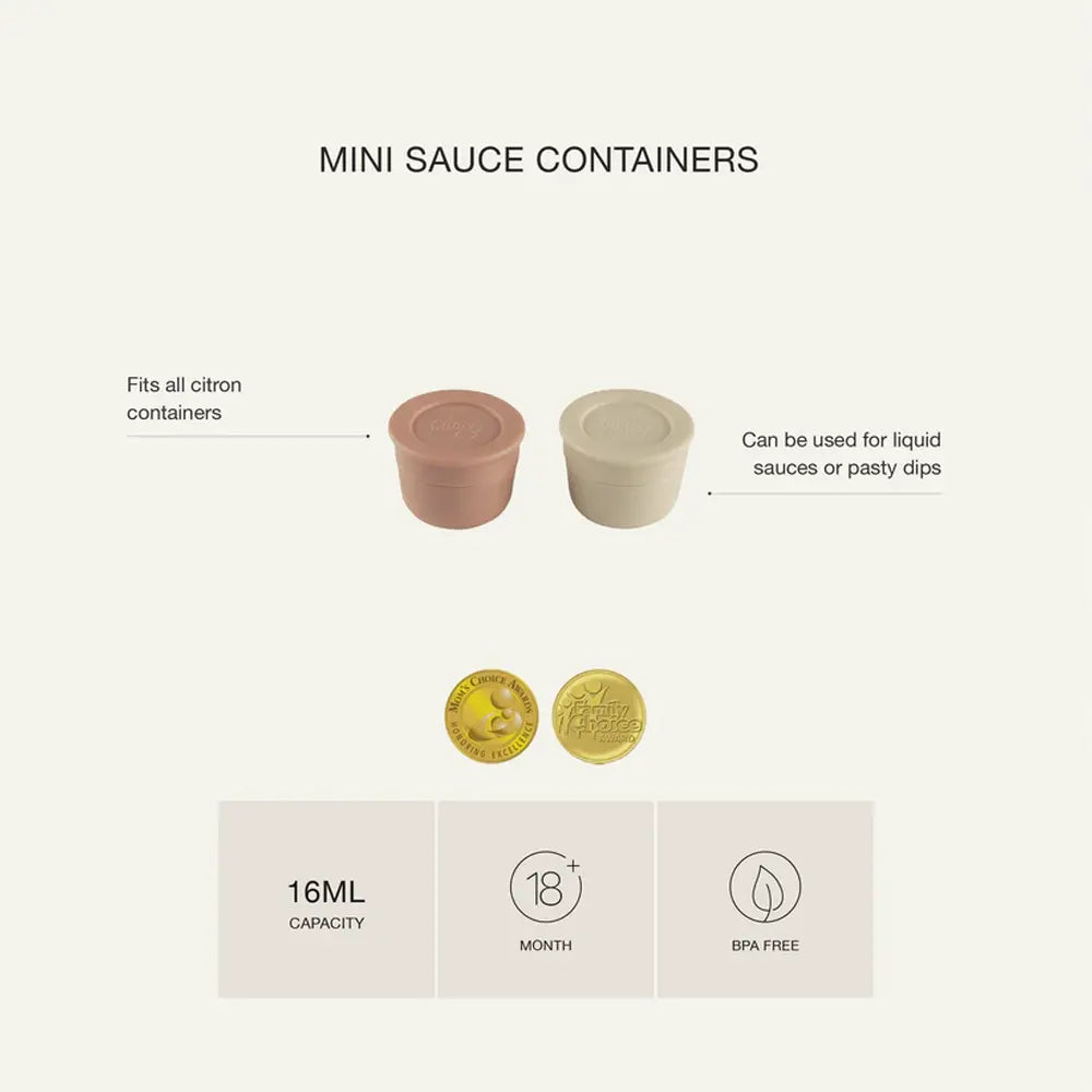 Citron Lot de 2 Mini Boîtes à Sauce 16 ml – Light Grey et Cream