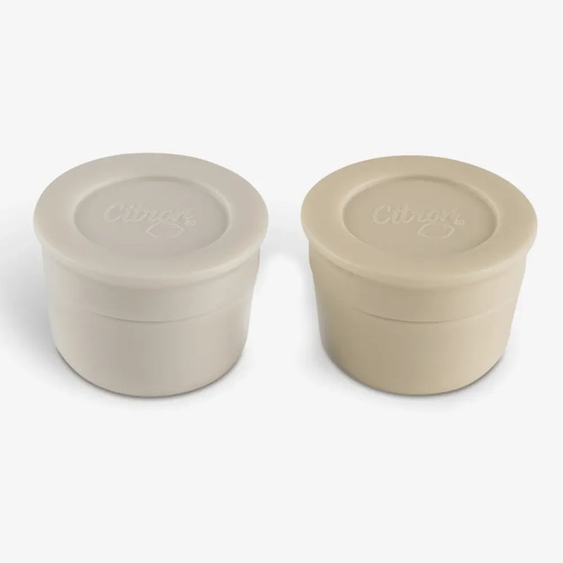 Citron Lot de 2 Mini Boîtes à Sauce 16 ml – Light Grey et Cream