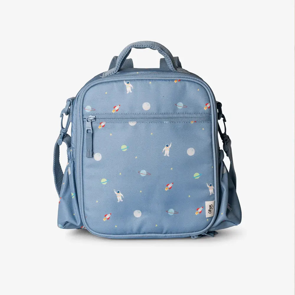 Citron Insulated Lunch Bag with 2 Bottle Holders - Blue Spaceship