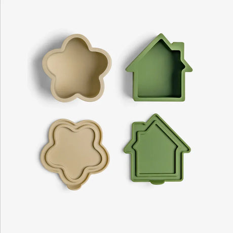 Citron Set de 4 Organisateurs Boîte à Repas  – Gris Caramel et Vert