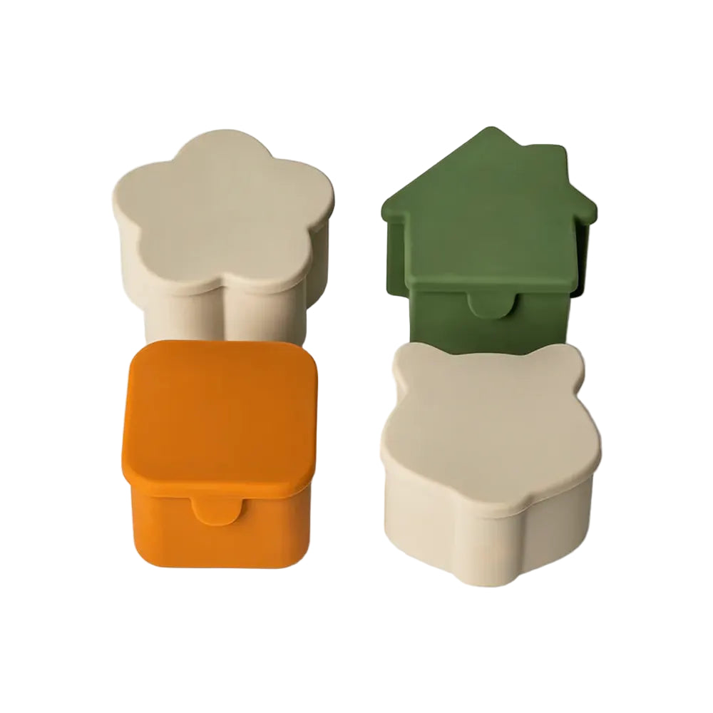 Citron Set de 4 Organisateurs Boîte à Repas  – Gris Caramel et Vert