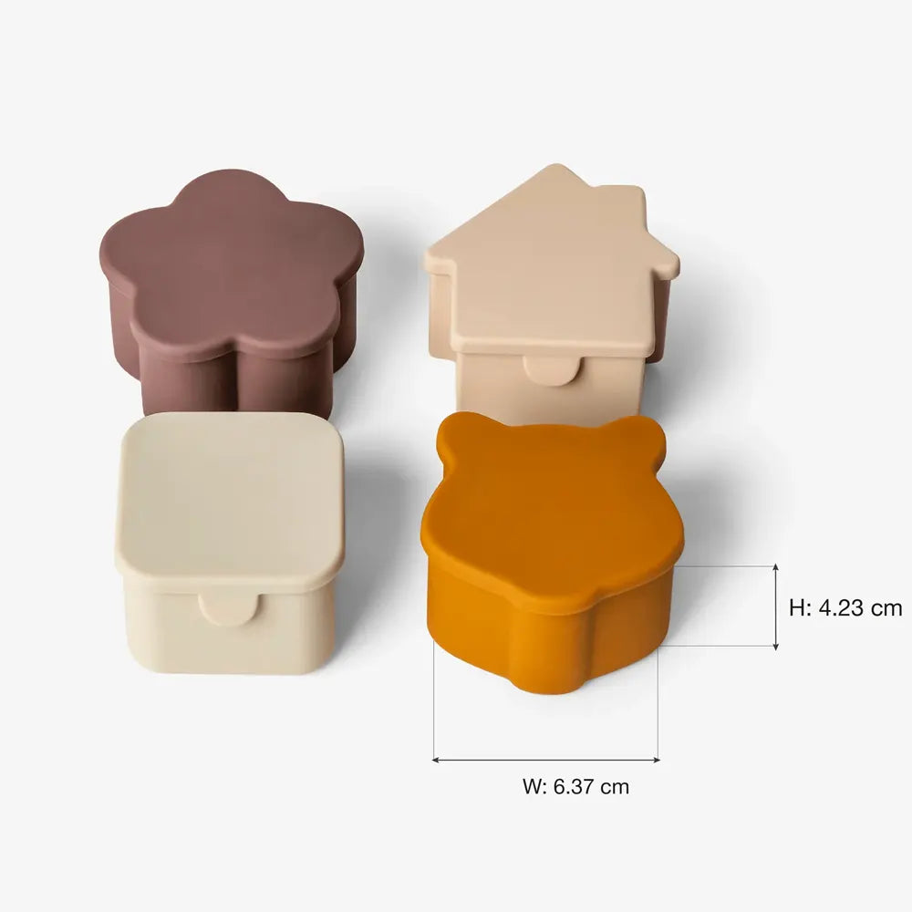 Citron Set de 4 Organisateurs Boîte à Repas  – Beige Caramel et Vert