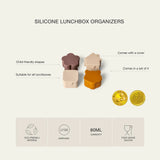 Citron Set de 4 Organisateurs Boîte à Repas  – Gris Caramel et Vert