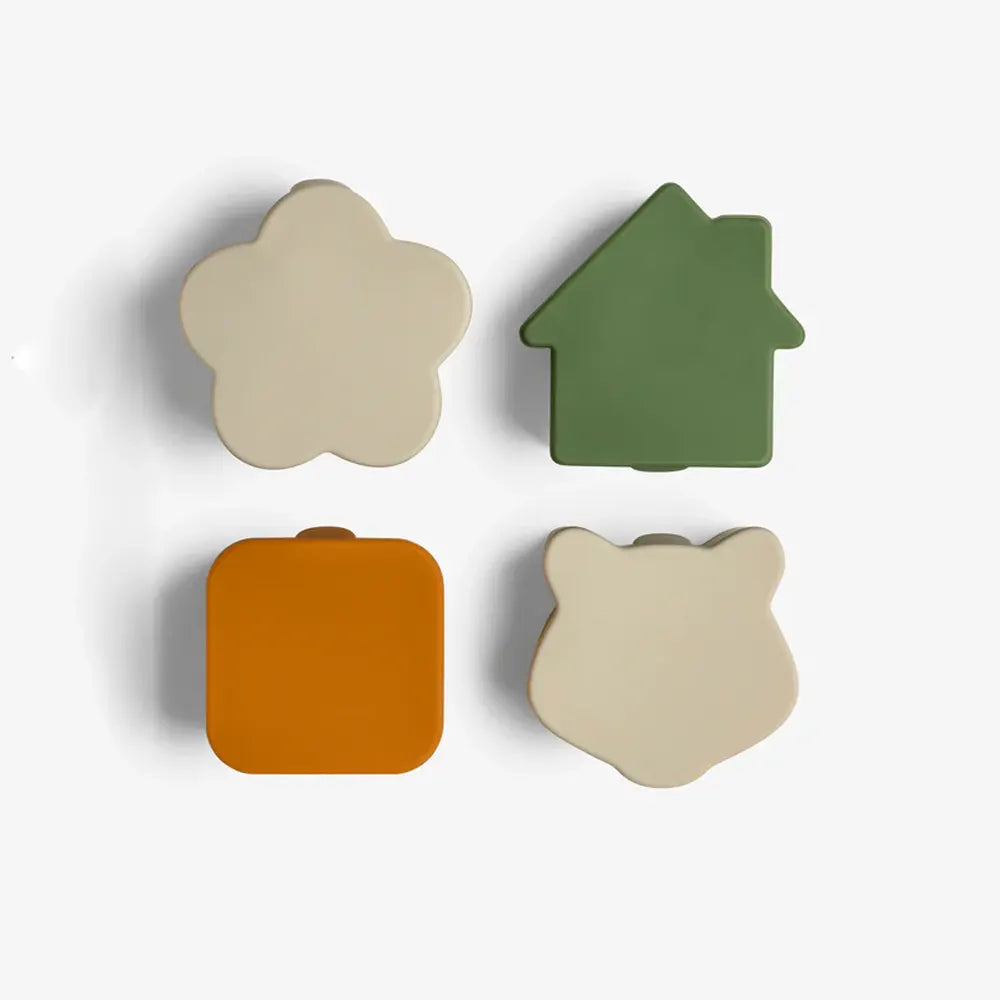 Citron Set de 4 Organisateurs Boîte à Repas  – Beige Caramel et Vert