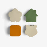 Citron Set de 4 Organisateurs Boîte à Repas  – Gris Caramel et Vert
