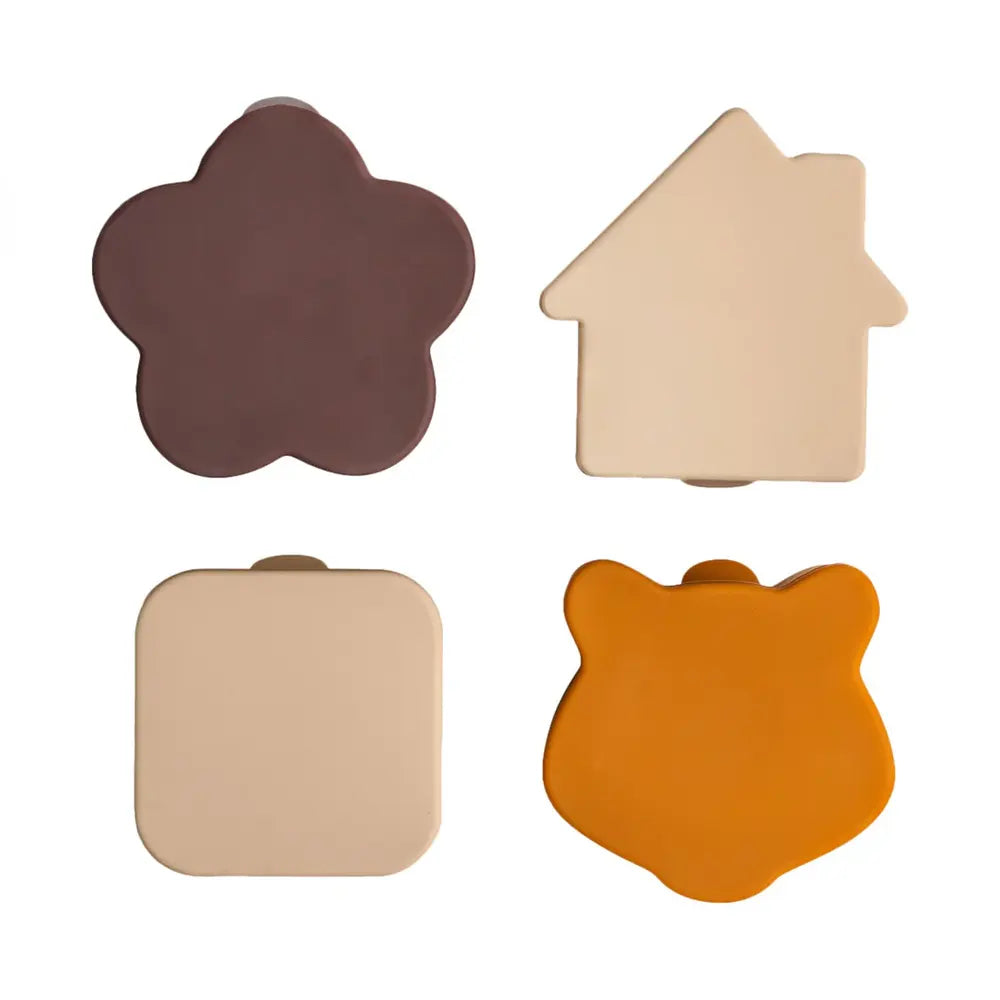 Citron Set de 4 Organisateurs Boîte à Repas – Beige Caramel et Prune