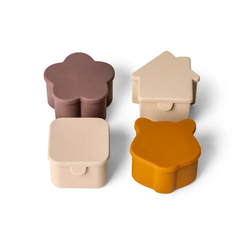 Citron Set de 4 Organisateurs Boîte à Repas – Beige Caramel et Prune