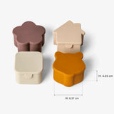 Citron Set de 4 Organisateurs Boîte à Repas – Beige Caramel et Prune
