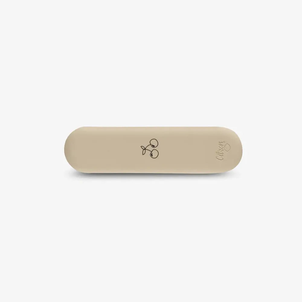 Citron Set de Couverts avec Étui en Silicone – Beige