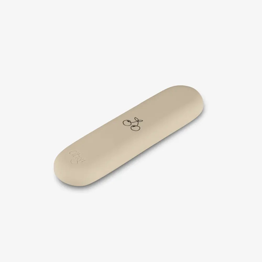 Citron Set de Couverts avec Étui en Silicone – Beige
