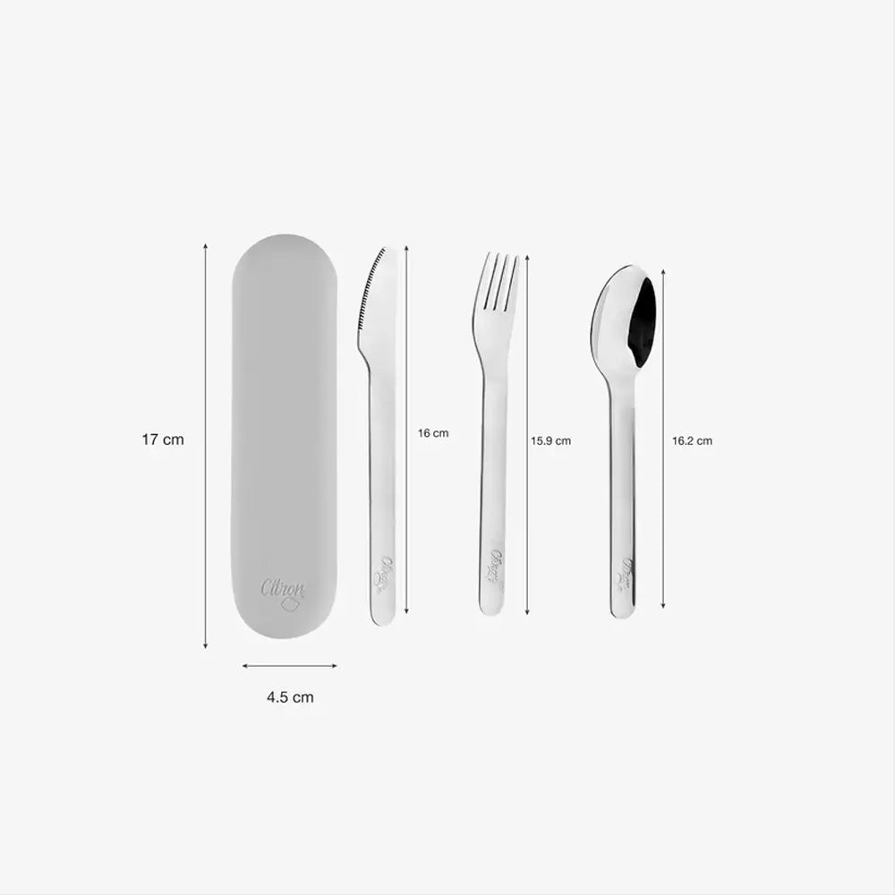 Citron Set de Couverts avec Étui en Silicone – Vert