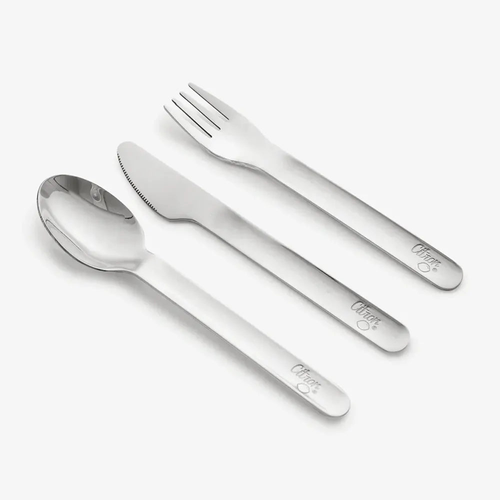 Citron Set de Couverts avec Étui en Silicone – Vert