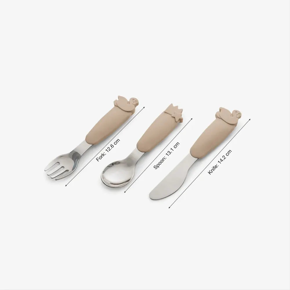 Lemon Silicone Cutlery Set with Pouch - Vehicles