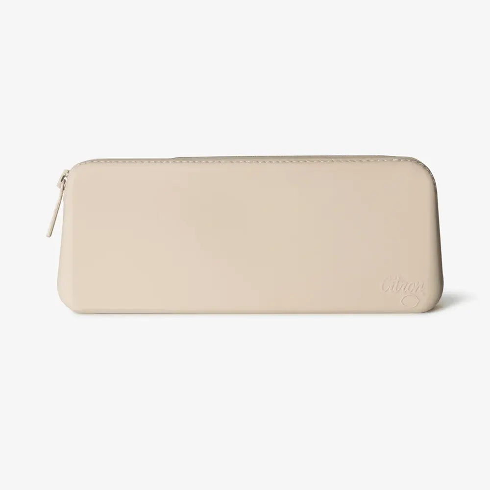 Citron Set de Couverts en Silicone avec Pochette - Beige