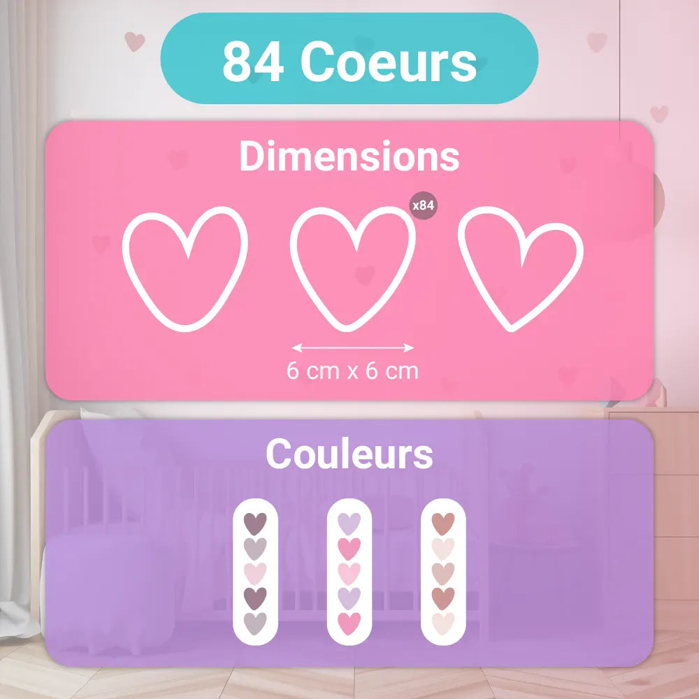 Pixelou Stickers Cœur - Rose Bonbon