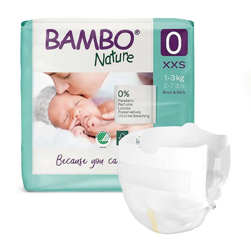 حفاضات بامبو نيتشر مقاس 0 (من 1 إلى 3 كجم) - 24 قطعة