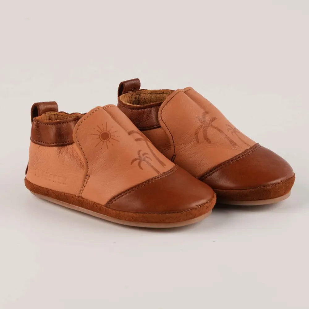 كيوتشيز خف أطفال جلدي – نخلة بنية